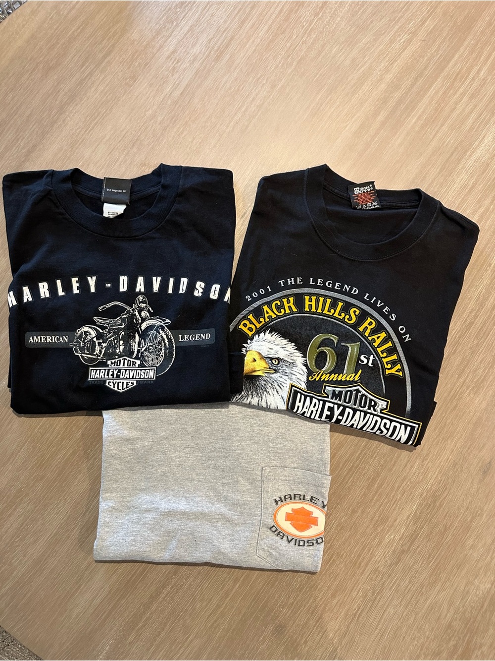Vintage Harley-Davidson 3 piece bundle Sturgis Maui Boston Size L